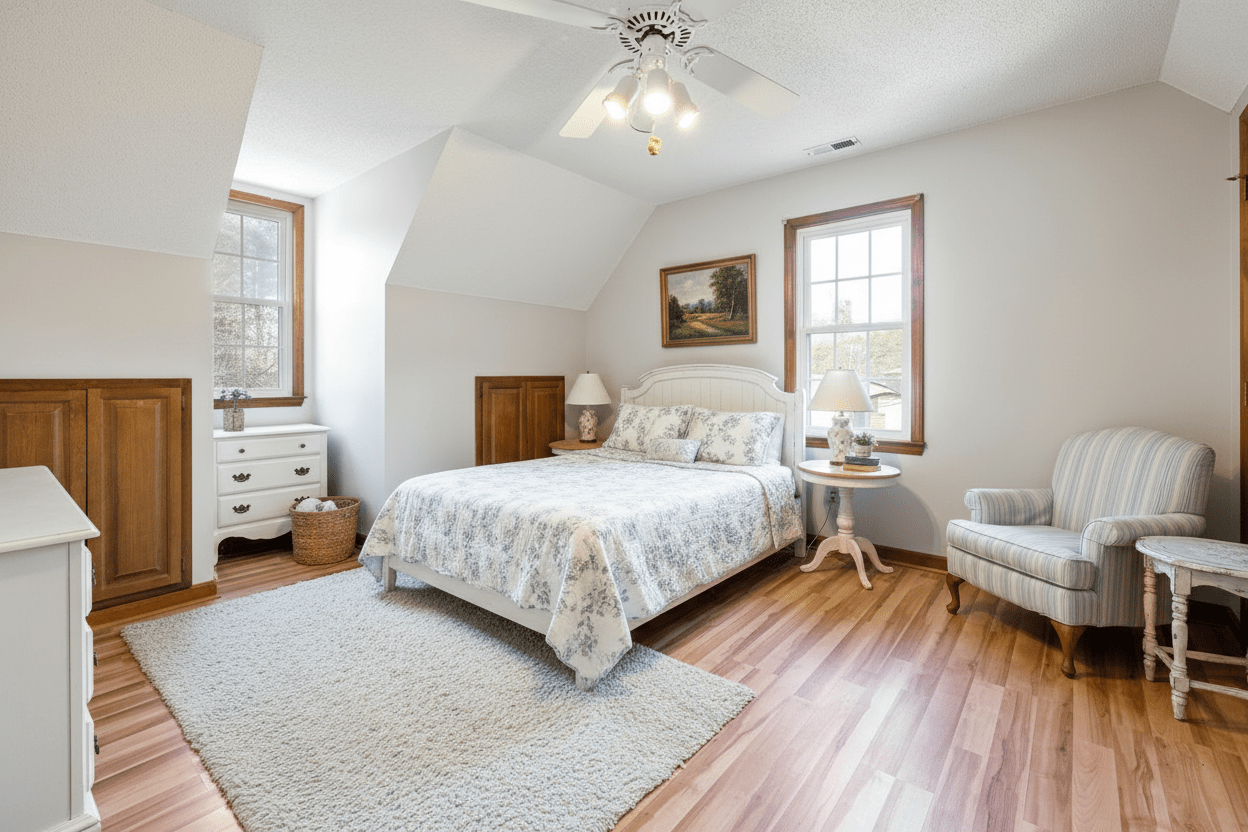 Bedroom staging example